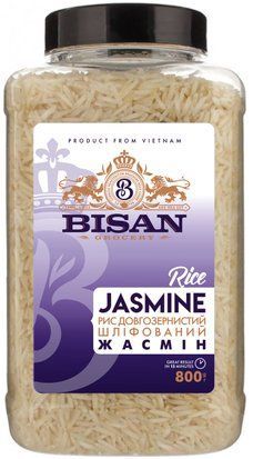 Рис довгозернистий шліфований Жасмін BISAN 800 гр 2098847078 фото