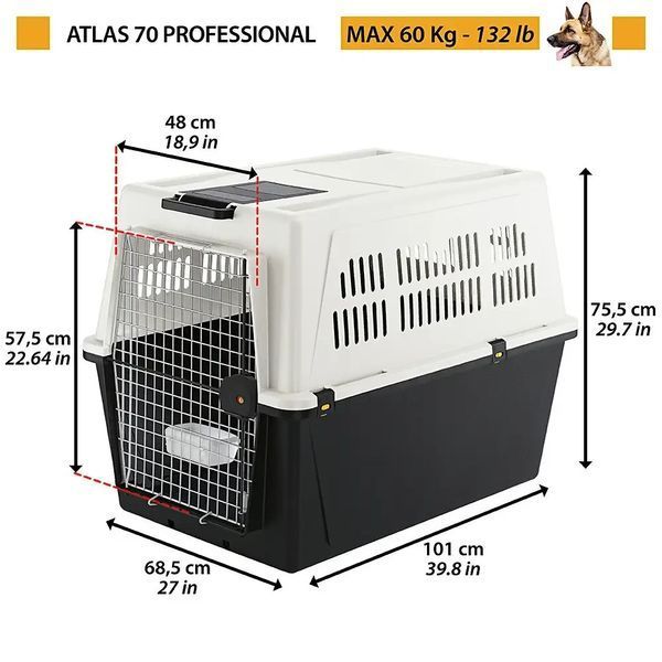 Контейнер переноска для собак и кошек Ferplast Atlas 70 Professional 73070021 фото