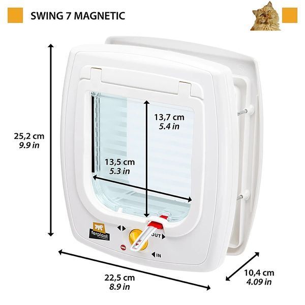 Дверка для собак и кошек SWING 7 Magnetic Ferplast 22.5 x 10.4 x h 25.2 cm 72104011 фото