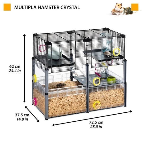 Многоэтажная клетка для хомяков и мышей Ferplast MULTIPLA HAMSTER CRYSTAL 72.5 x 37.5 x h 62 cm 57007617 фото