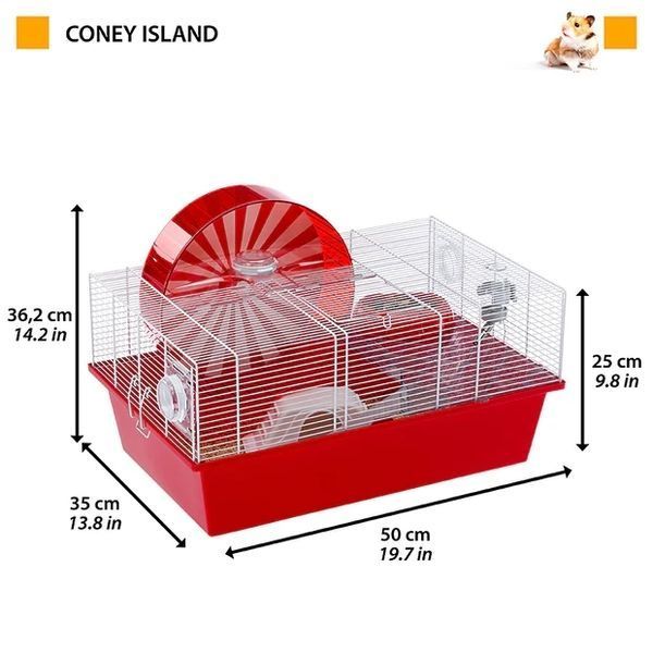 Клітка для хом'яків з великим колесом і зоною для ігор CONEY ISLAND 50 x 35 x h 25 cm 57003070 фото