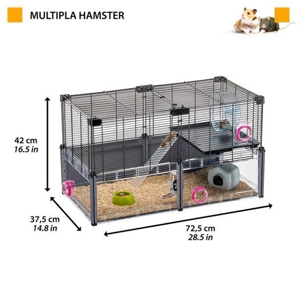 Многоэтажная клетка для хомяков и мышей MULTIPLA HAMSTER 72.5 x 37.5 x h 42 cm 57007217 фото