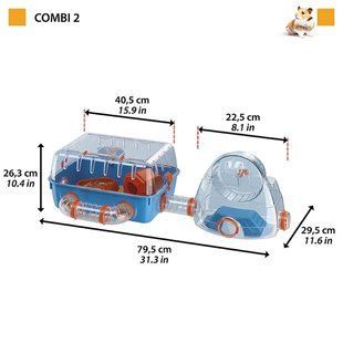 Клітка для хом'яків з міні спортзалом COMBI 2 FUN 79.5 x 29.5 x 26.3 cm 57932599 фото