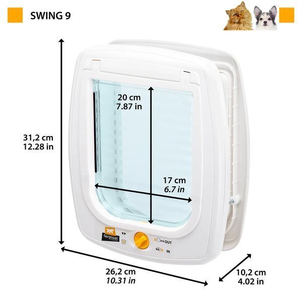 Дверцята для великих кішок і маленьких собак 4 варіанти закриття SWING 9 Ferplast 26.2 x 10.2 x h 31.2 cm 72105012 фото