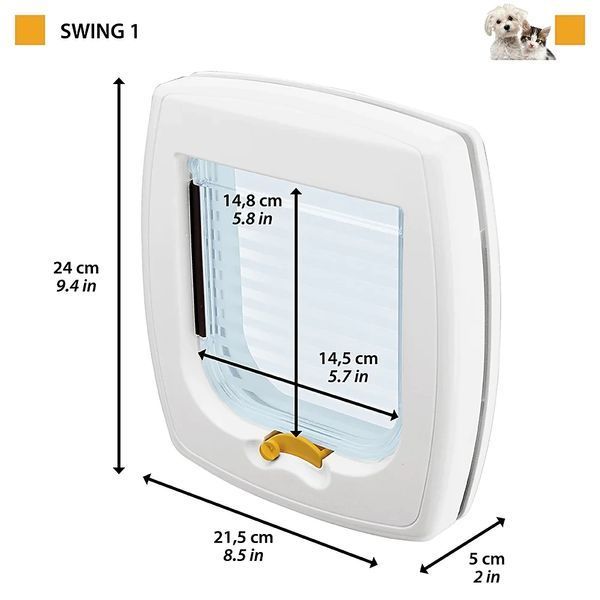 Дверка для собак и кошек SWING 1 Ferplast 21.5 x 5 x h 24 cm 72101011 фото
