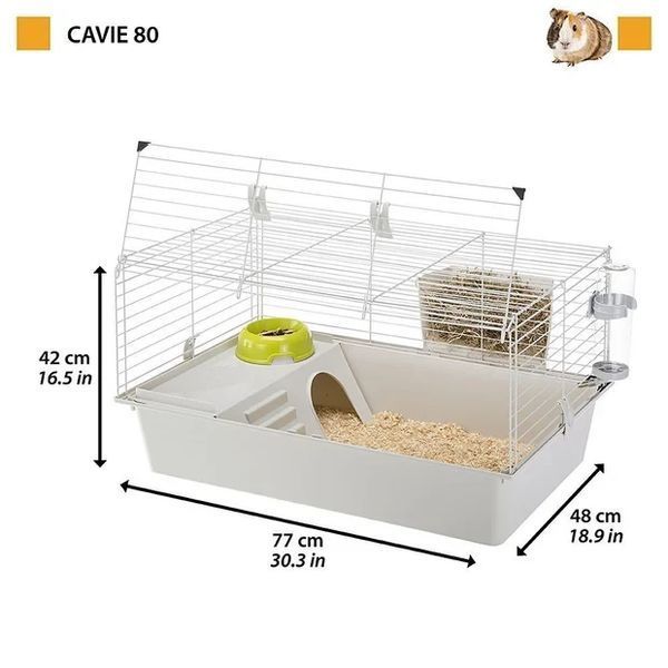 Клетка Ferplast для морских свинок с открывающейся дверкой CAVIE 80 размер 77 x 48 x h 42 cm 57054070W2 фото