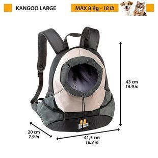 Рюкзак перенесення для маленьких собак KANGOO 41.5 x 20 x h 43 cm Large сірий SKU: 85748321 фото