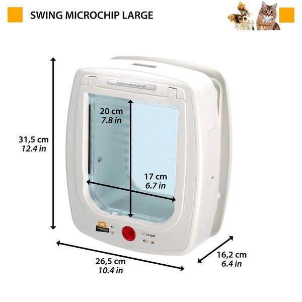 Дверка с микрочипом для больших кошек и маленьких собак SWING MICROCHIP LARGE Ferplast 26.5 x 16.2 x h 31.5 cm 72093011 фото